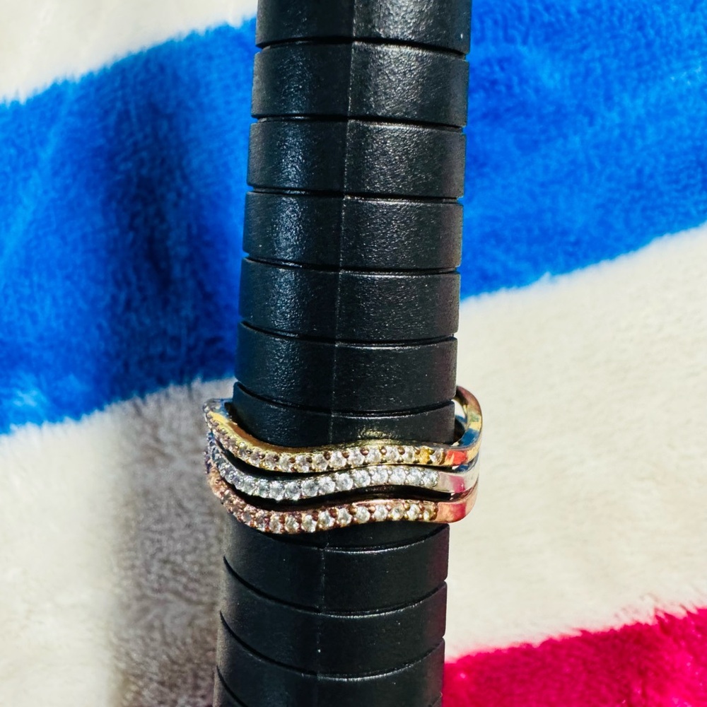 Stackable Tri-colored rings.  Size 7 or Size 8.